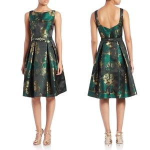 Eliza J Metallic Jacquard Fit & Flare Formal Dress